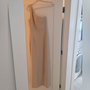 COPY - BHLDN DYLAN SATIN CHARMEUSE DRESS; Size 6 (Champagne)